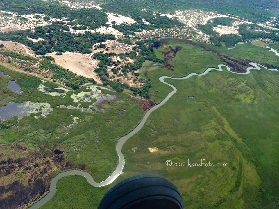 Aerial view of the Okavango Panhandle, Botswana